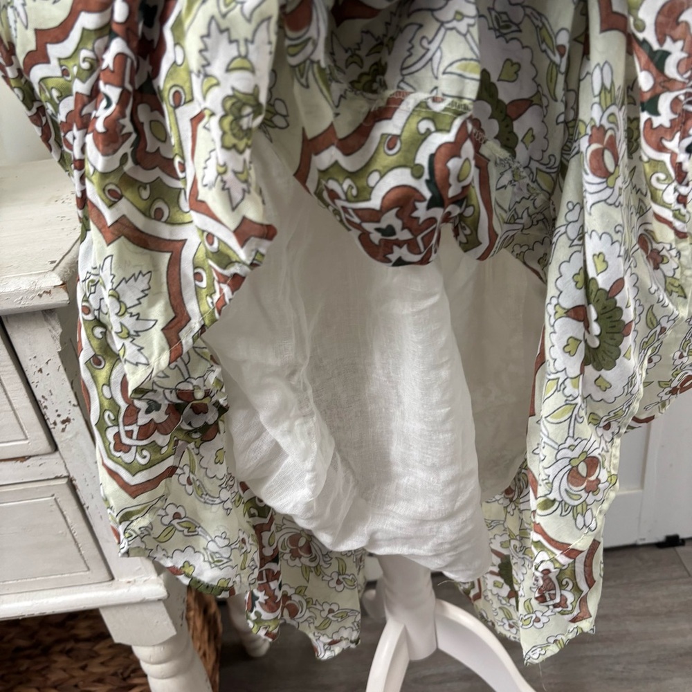 New SOFT SURROUNDINGS Zia Medallion Print Maxi Dress Size 3X Lined Tie Waist - Picture 8 of 14